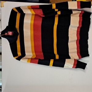 Black paprika gold and oatmeal turtleneck